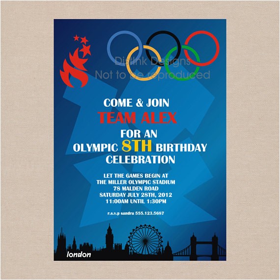 Olympic Birthday Party Invitations Items Similar to Sale Olympic Games Party Invitation
