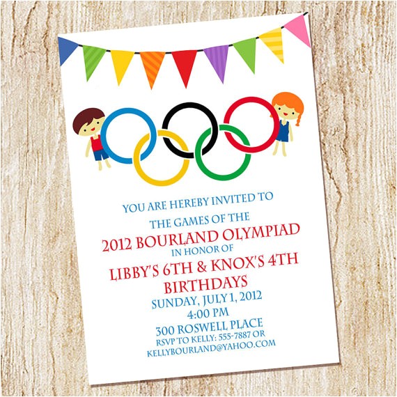 Olympic Birthday Party Invitations Olympic Party Invitation Olympics Birthday Invitation Digial