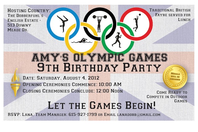 Olympics Party Invitation Dobber Blog 3 Amy 39 S 9th Birthday Party Olympics