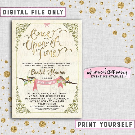 Once Upon A Time Bridal Shower Invitations Bridal Shower Invitation Ce Upon A Time by