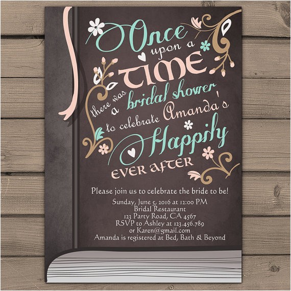Once Upon A Time Bridal Shower Invitations Ce Upon A Time Bridal Shower Invitation Bridal Invite Pink