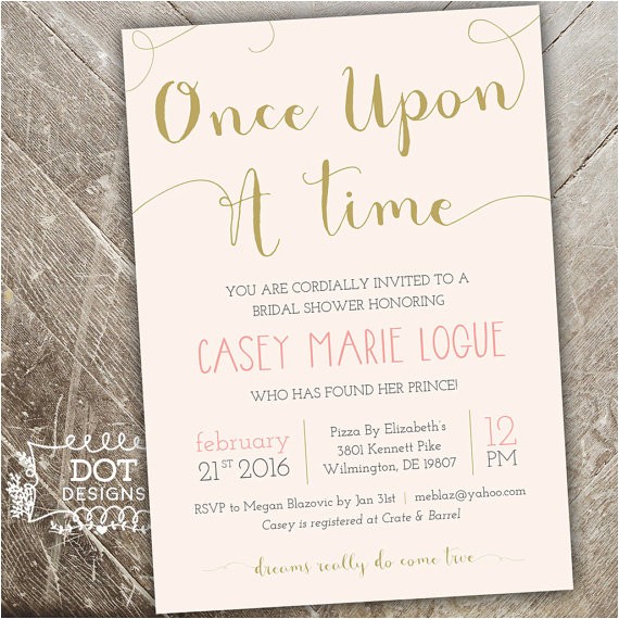 Once Upon A Time Bridal Shower Invitations Ce Upon A Time Bridal Shower Invitation Custom by