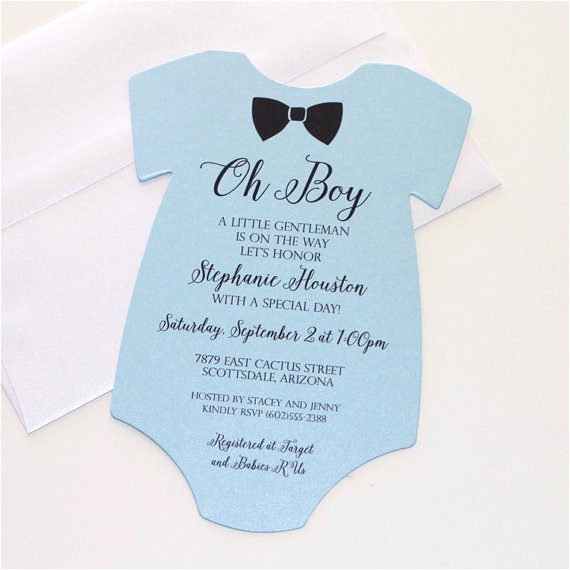 Onesie Baby Shower Invitations for Baby Boy Baby Shower Esie Invitation Blue Shower Invitation Baby