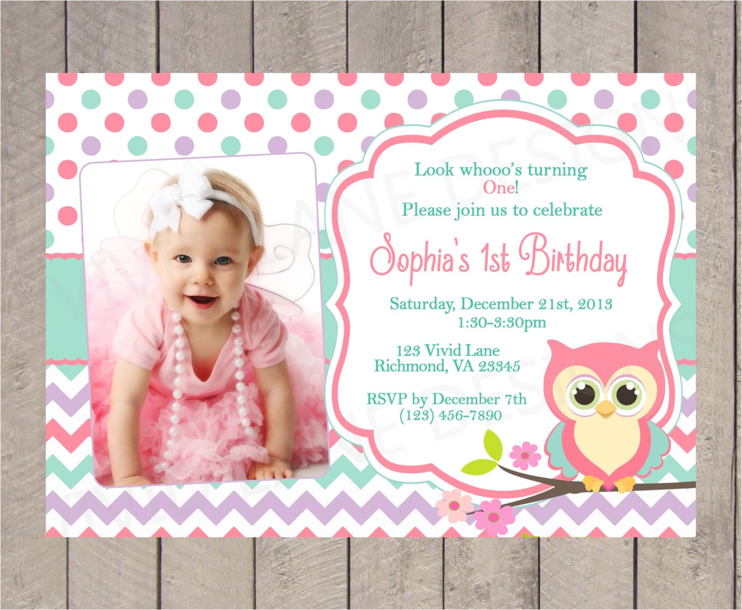 Owl 1st Birthday Invitations Owl Birthday Invitation Girl First Birthday Girl Teal Owl 1st Birthday Invitations Owl Birthday Invitation Girl First Birthday Girl Teal