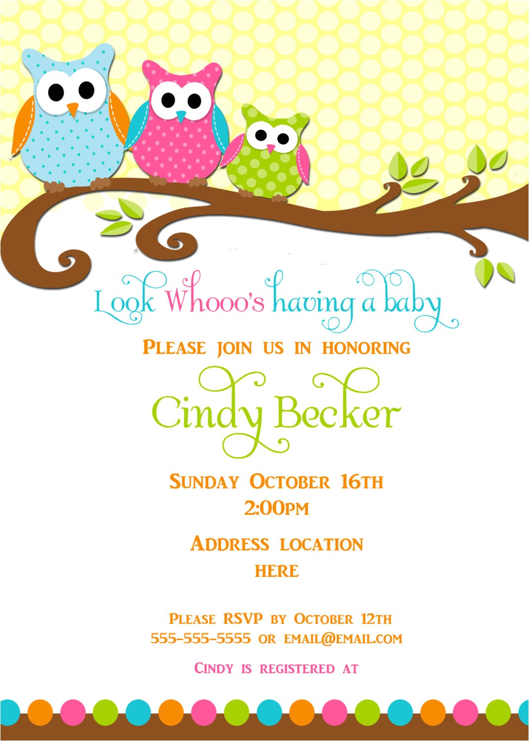 Owl Baby Shower Invitations Etsy Items Similar to Owl Baby Shower Invitation On Etsy