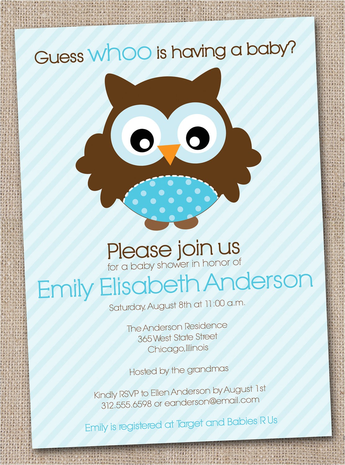 Owl Baby Shower Invitations for Boy Boys Baby Shower Invitation Blue Owl Printable Digital File