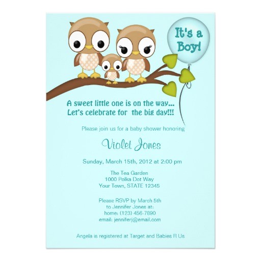 Owl Baby Shower Invitations for Boy Owl Baby Shower Invitations Boy Mommy Daddy 5" X 7