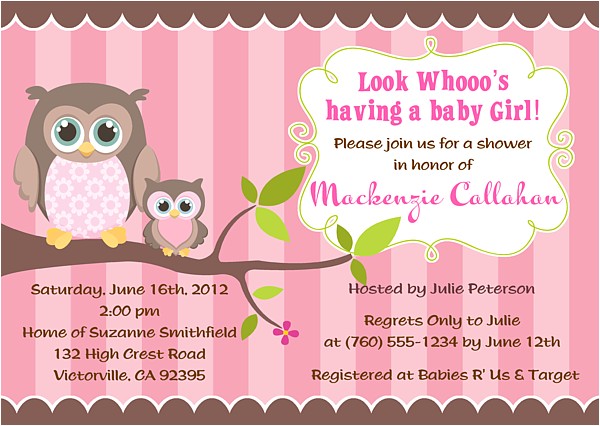 Owl themed Baby Shower Invitation Template Owl Girl Baby Shower Invitations Owl Baby Shower Boy