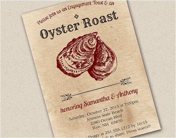 Oyster Roast Birthday Invitations Oyster Roast Invitation