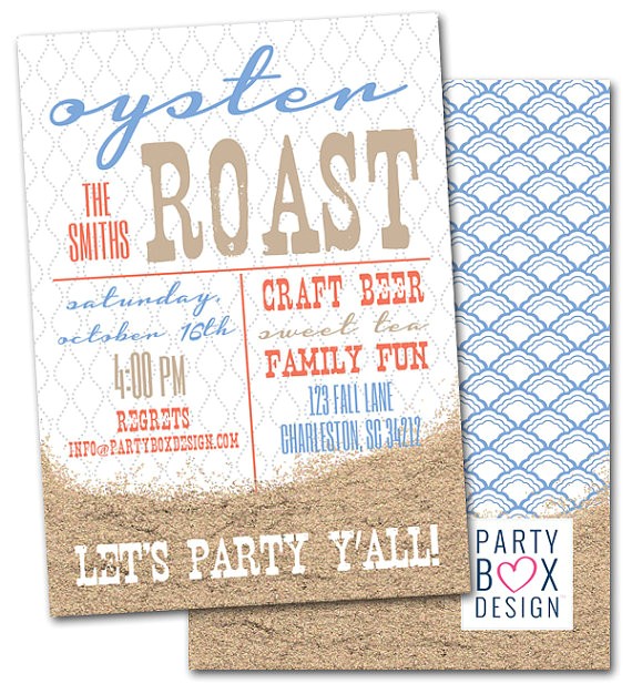 Oyster Roast Birthday Invitations Oyster Roast Party Invitations 20 Printed 5×7