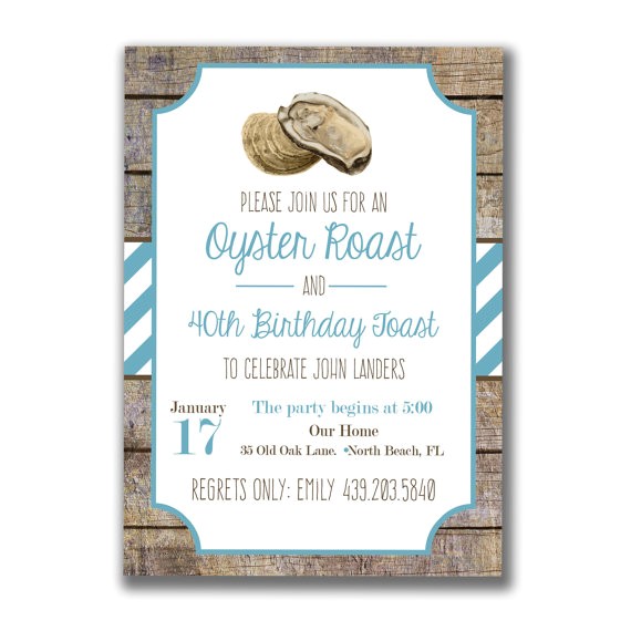 Oyster Roast Birthday Invitations Printable Oyster Roast Party Invitation by the Pitter