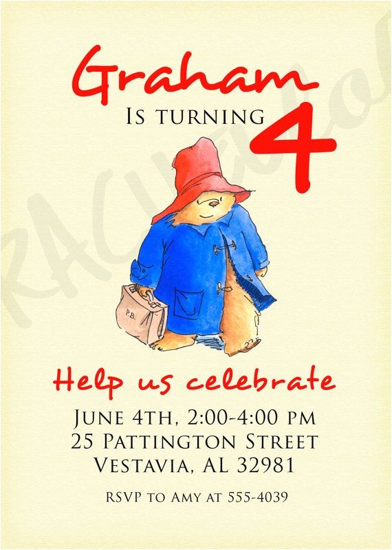 Paddington Bear Baby Shower Invitations 88 Best Images About Paddington Birthday Party On