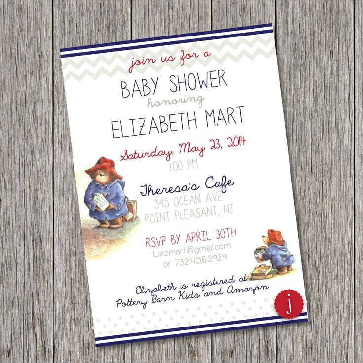 Paddington Bear Baby Shower Invitations Paddington Bear Printable Invitation & Favor by