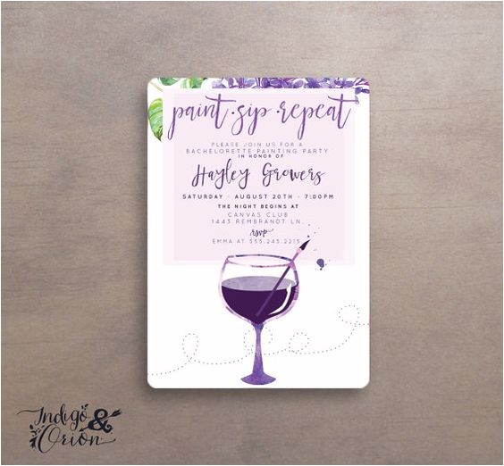 Painting with A Twist Birthday Party Invitations Paint Sip Repeat Painting Party Invitations