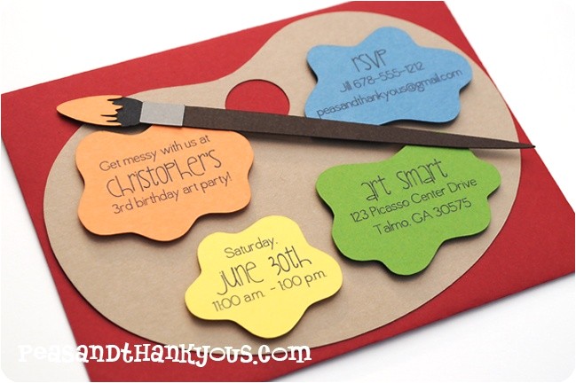 Painting with A Twist Birthday Party Invitations Painting Palette Art Party Invitation