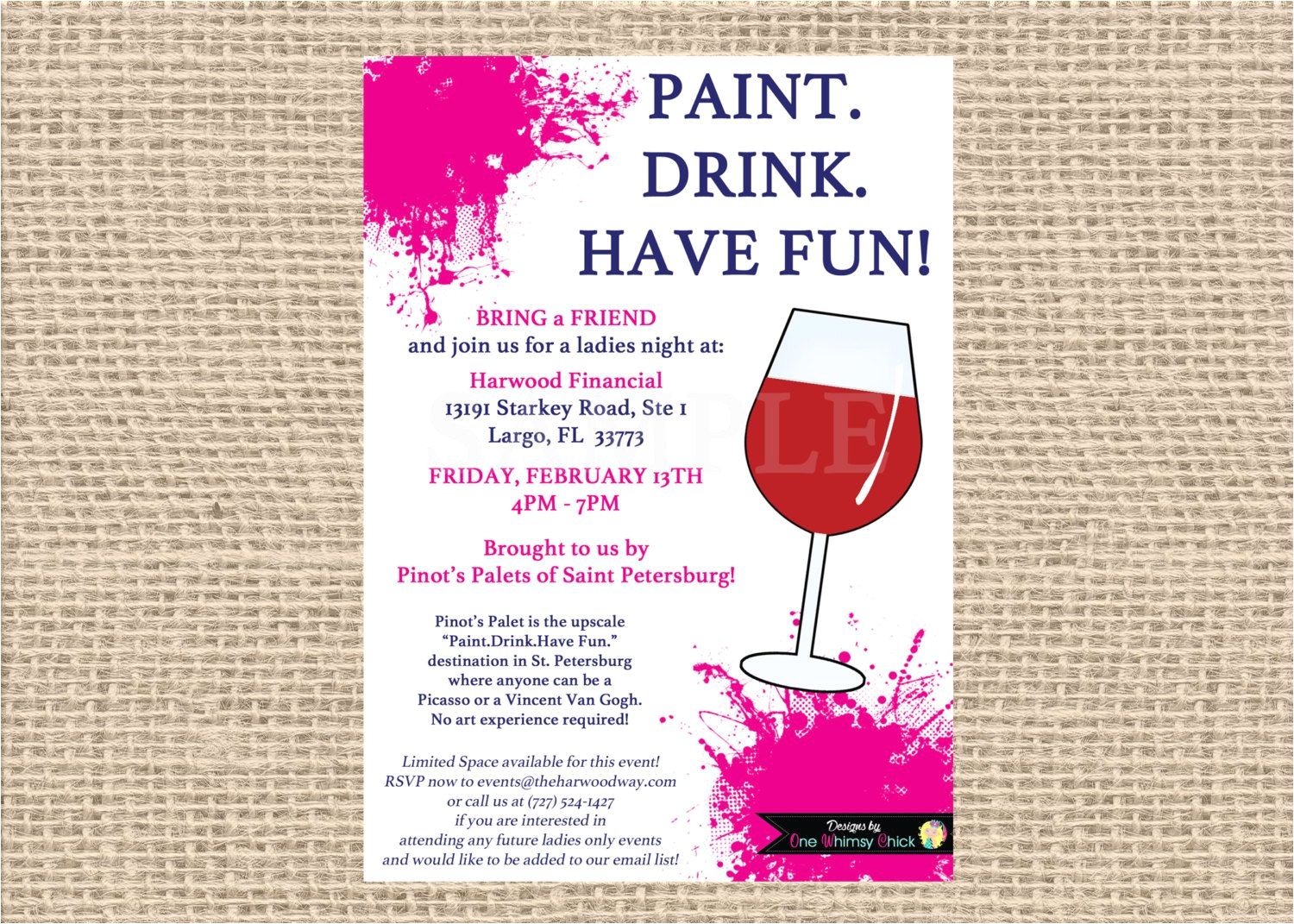 Painting with A Twist Birthday Party Invitations Painting Wine Party Invitation Bachelorette Invitations
