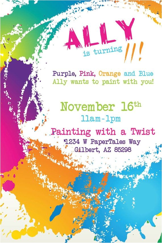 Painting with A Twist Birthday Party Invitations Painting with A Twist Custom Birthday by Papertalescustom