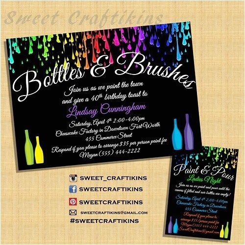 Painting with A Twist Birthday Party Invitations This Listing is for One Printable Custom Digital File the
