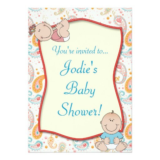 Paisley Baby Shower Invitations Paisley Baby Shower Invitation