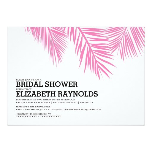 Palm Tree Bridal Shower Invitations Elegant Palm Tree Beach Bridal Shower Invitations Zazzle