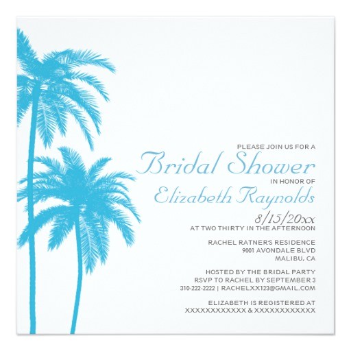 Palm Tree Bridal Shower Invitations Palm Tree Beach Bridal Shower Invitations Zazzle