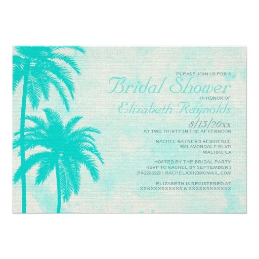 Palm Tree Bridal Shower Invitations Rustic Palm Tree Burlap Bridal Shower Invitations Zazzle