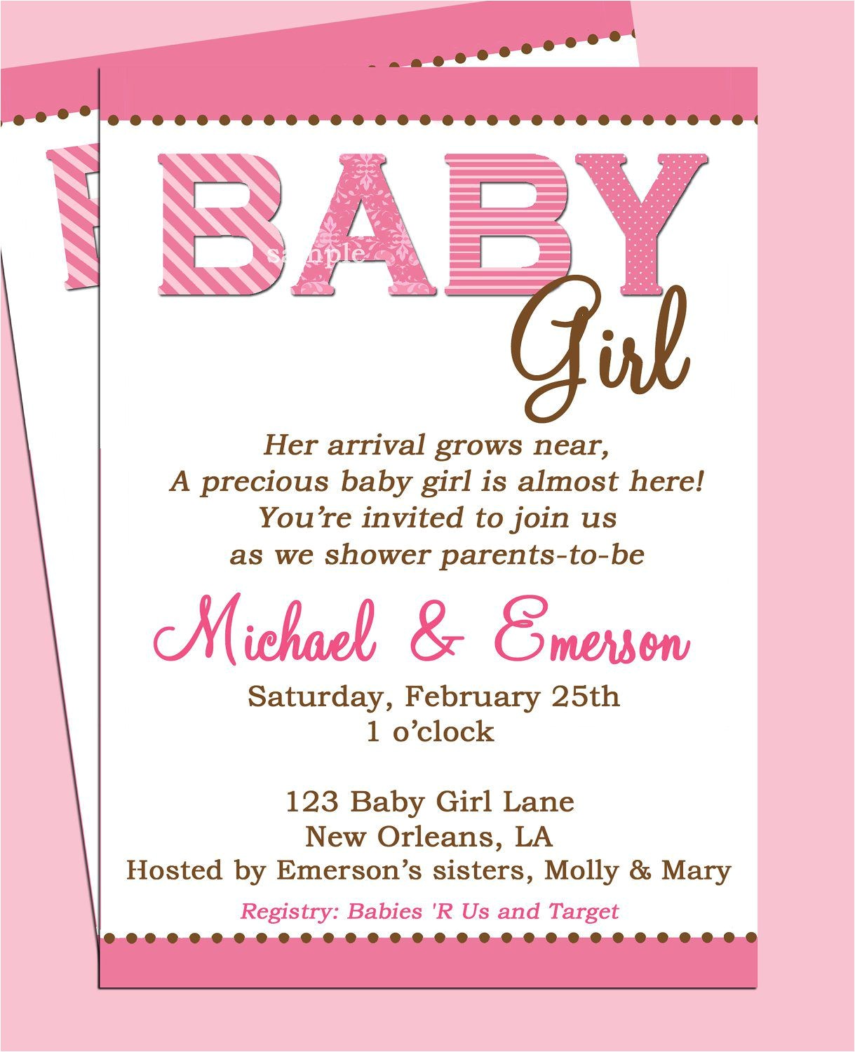 Pamper Invitations Baby Shower Baby Shower Invitation Baby Girl Shower Invitations