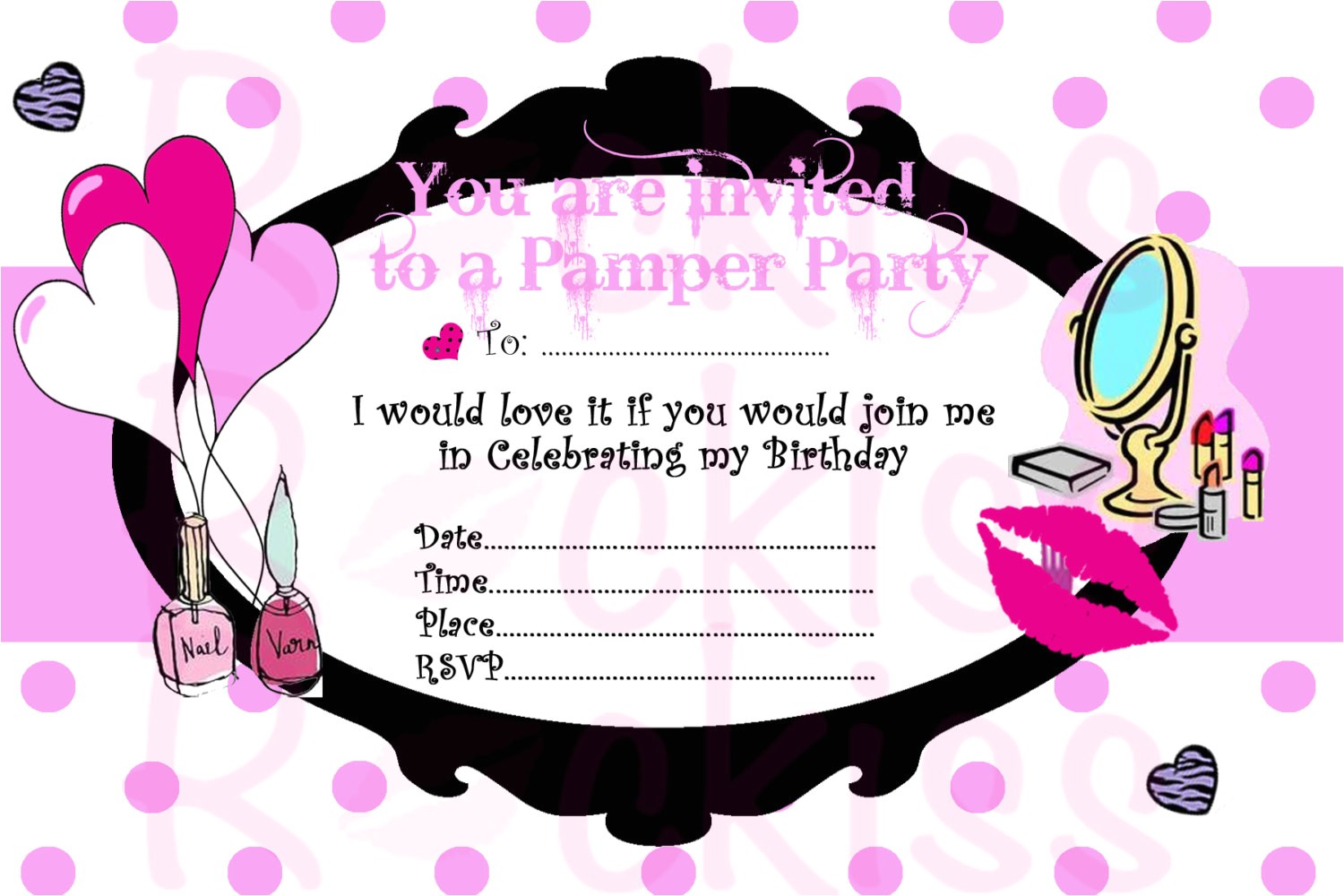 Pamper Party Invite Template Pamper Party Invitation Make Up Party Ready by