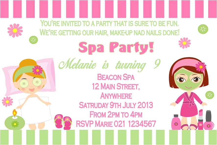 Pamper Party Invite Template Pamper Party Invitations