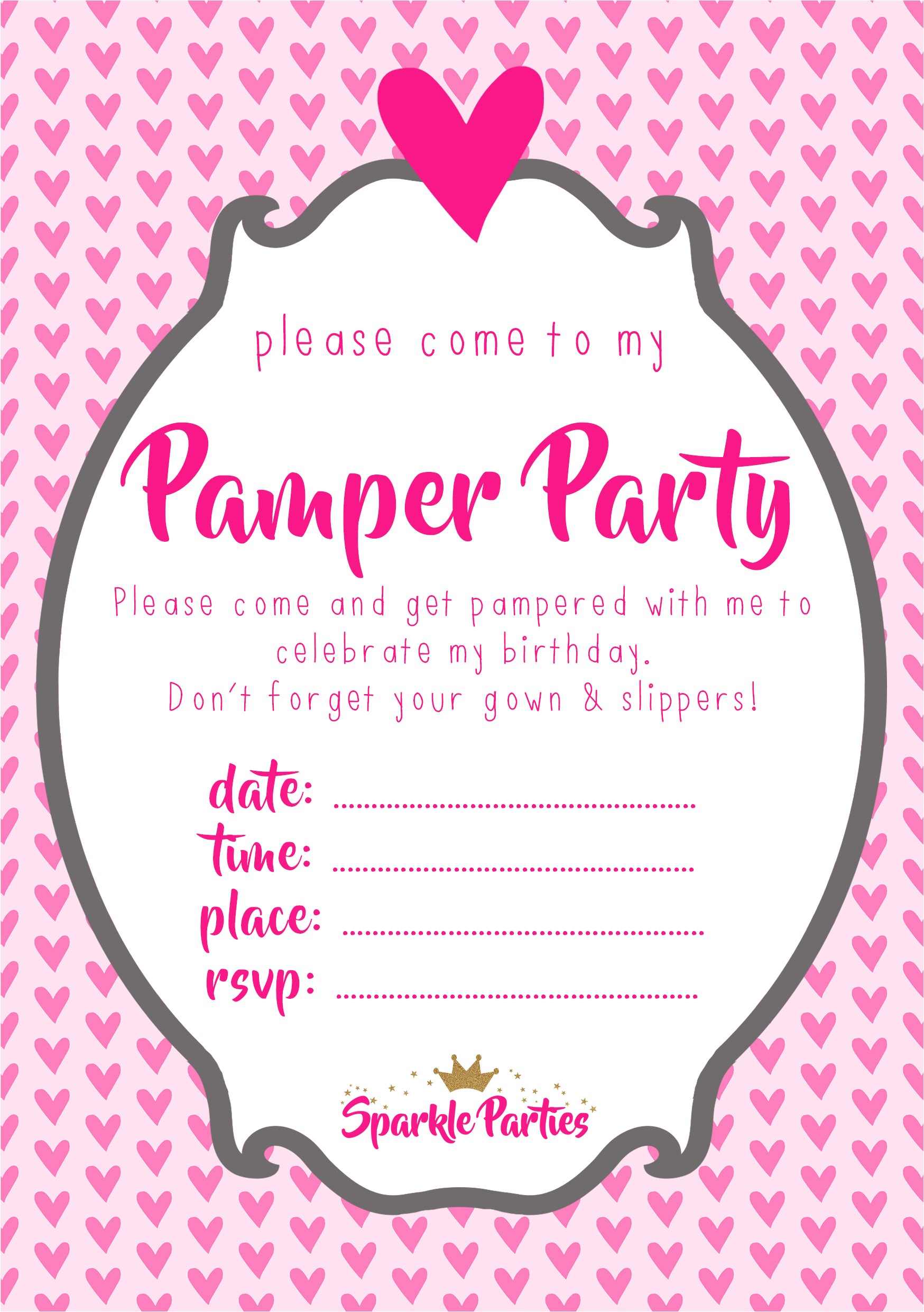 Pamper Party Invite Template Pamper Party Invitations Pamper Party Invitations In