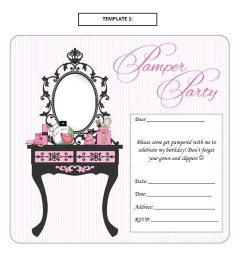 Pamper Party Invite Template Sparkle Pamper Parties Invitation Templates