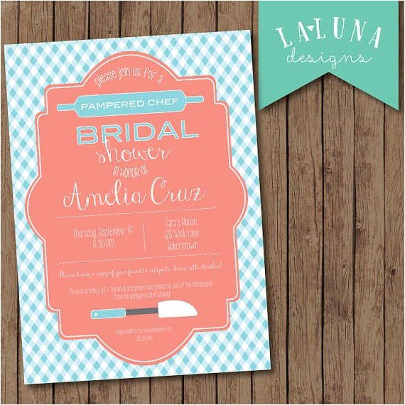 Pampered Chef Bridal Shower Invitations Items Similar to Kitchen Bridal Shower Invitation