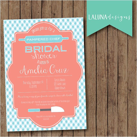 Pampered Chef Bridal Shower Invitations Items Similar to Kitchen Bridal Shower Invitation
