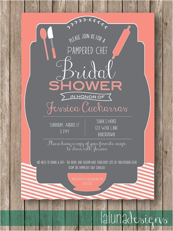 Pampered Chef Bridal Shower Invitations Kitchen Bridal Shower Invitation Pampered Chef Bridal