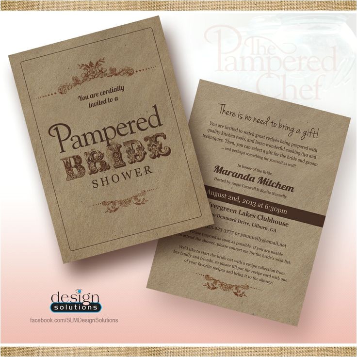 Pampered Chef Bridal Shower Invitations Pin by Tami Hanson Urwin On Scrapbooking
