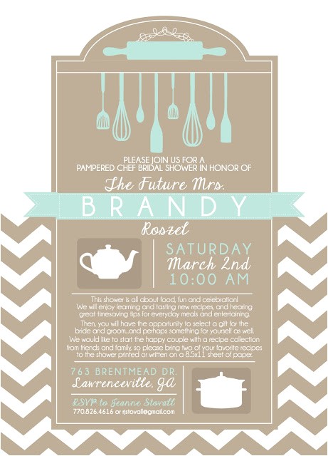 Pampered Chef Bridal Shower Invitations Shilo Lynn Prints Brandy Pampered Chef Wedding Shower