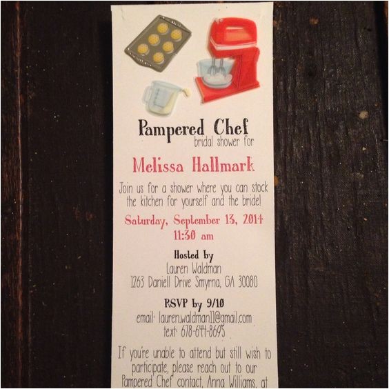 Pampered Chef Party Invitation Pampered Chef Bridal Shower Invitation