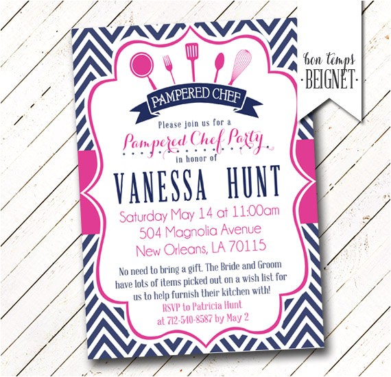 Pampered Chef Party Invitation Pampered Chef Party Invitation Bridal Shower Invitation