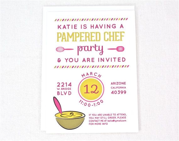 Pampered Chef Party Invitation Pampered Chef Party Invitation for Kitchen Supplies