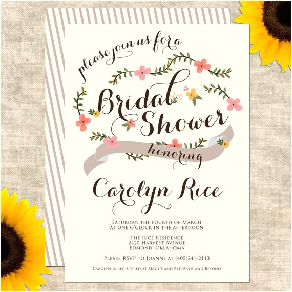 Paper source Bridal Shower Invitations Semi Diy Printable Invites – Rifle Paper Inspired