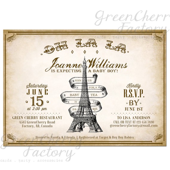 Paris Tea Party Invitation Items Similar to Paris Tea Party Invitation afternoon