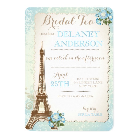 Paris Tea Party Invitation Paris Bridal Shower Tea Party Invitation Zazzle Com
