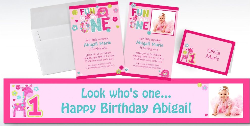 Party City 1st Birthday Invitations Custom One Wild Girl 1st Birthday Invitations Thank You