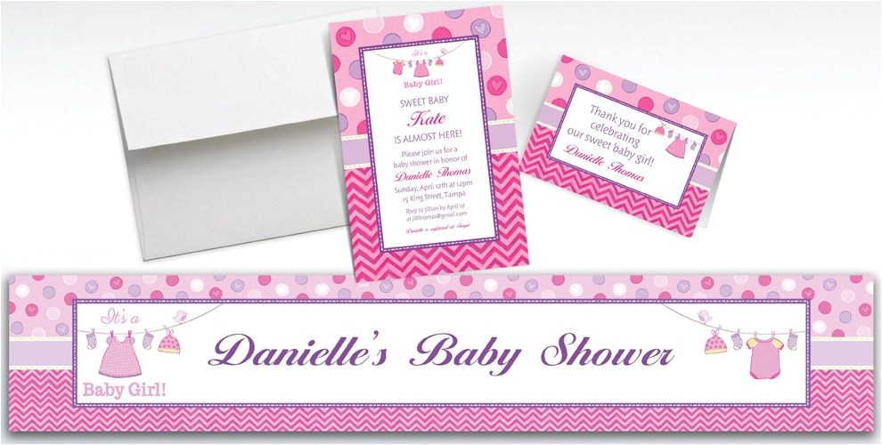 Party City Baby Shower Invitations Girl Custom Shower with Love Girl Baby Shower Invitations