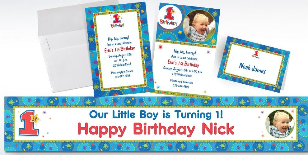 Party City Boy Birthday Invitations Custom E Derful Boy 1st Birthday Invitations & Thank You