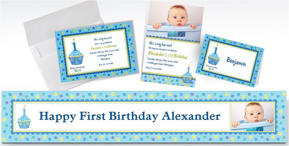 Party City Boy Birthday Invitations Custom Sweet Little Cupcake Boy 1st Birthday Invitations