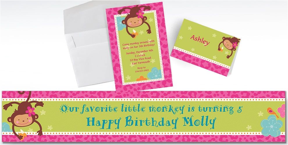 Party City Custom Birthday Invitations Custom Monkey Love Invitations Thank You Notes Party City