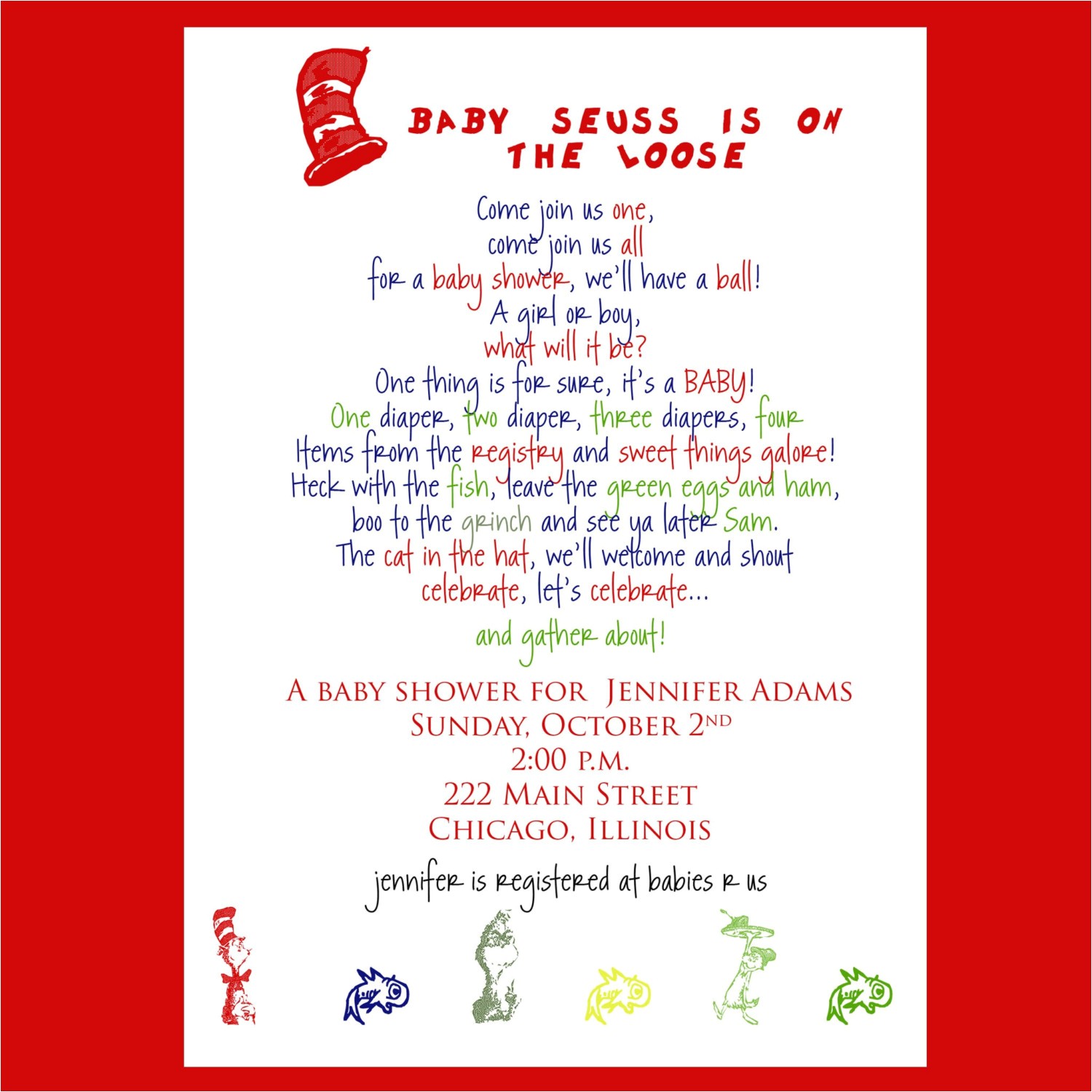 Party City Dr Seuss Baby Shower Invitations Photo Dr Seuss Baby Shower Image