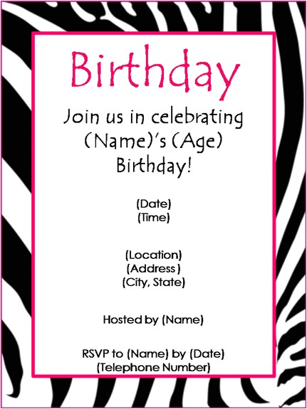 Party Invitation Templates Free Word Free Birthday Party Invitation Templates for Word