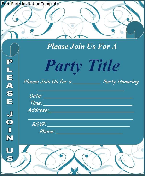 Party Invitation Templates Free Word Free Party Invitation Template Download Page